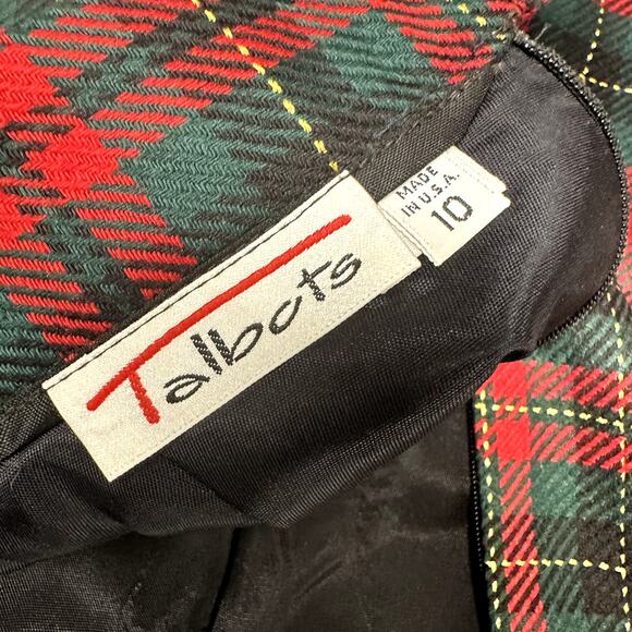Vintage Talbots Skirt Womens 10 (29x22 ACTUAL) Wool Tartan Plaid Knee Length USA - Picture 4 of 9